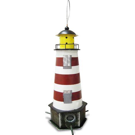 HABAU Futtersilo ""Leuchtturm"", aus Metall, Rot-Weiß (1/2)