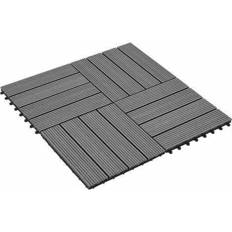 Terrassenfliese 22 pcs Grau 30 x 30 cm WPC vidaXL