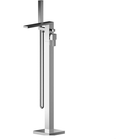 Freestanding Square Bath Shower Mixer Tap - Chrome (1/4)