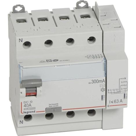 Inter Différenciel 40 A 4P Type Ac 300 Ma 400 V Départ Haut (411654) (1/4)