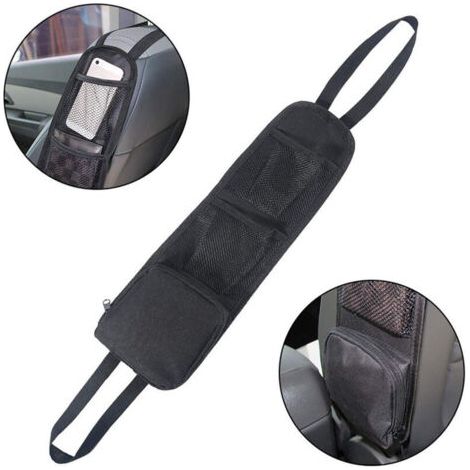 Organisateur Latéral de Siège, Sac de Rangement, Support de Téléphone, Poche en Filet pour Tous les Sièges d'auto de Passager Avant pour Voitures, Camions (1/5)