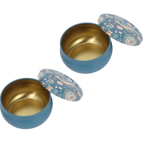 Boîte de rangement pour petits protège-tétons/cache-seins à motif cerf rétro (7,5 cm), petite boîte ronde créative, boîte à bijoux, boîte à monnaie, boîte en métal (1/5)