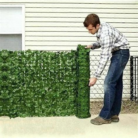 Clôture artificielle en feuilles, mur, aménagement paysager, clôture d'intimité, écran, clôture extérieure pour jardin, cour arrière, balcon ( ) (1/5)