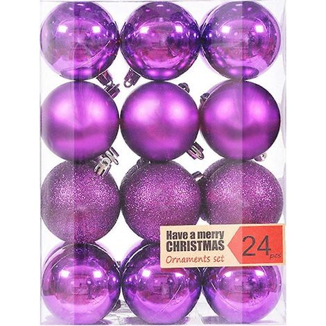 Lot de 24 boules de Noël brillantes à suspendre au sapin pour décorer votre maison ou vos fêtes. (1/5)
