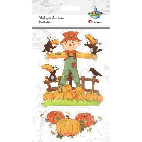 Pegatinas de papel metalizado con diseño de espantapájaros y calabazas (2 unidades)