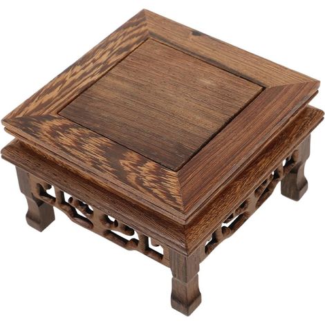 Socle en Bois de Poulet Aile Rectangulaire Solide et Multifonctionnel pour Plantes D'intérieur et Pots de Fleurs, Support Élégant pour Décoration Maison (1/5)
