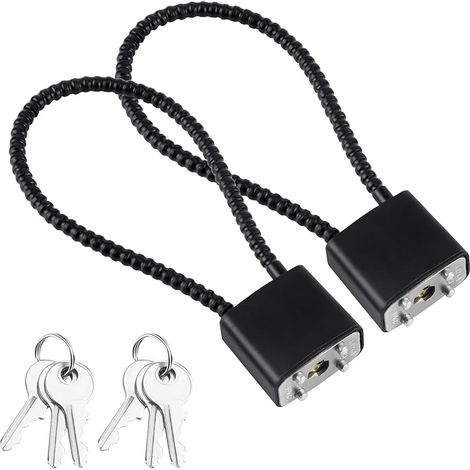 Lot de 2 Cadenas en Corde d'acier, Cadenas à Câble avec Clés, Verrous Antivol pour Vélos, Casiers, Boîtes à Outils (1/5)