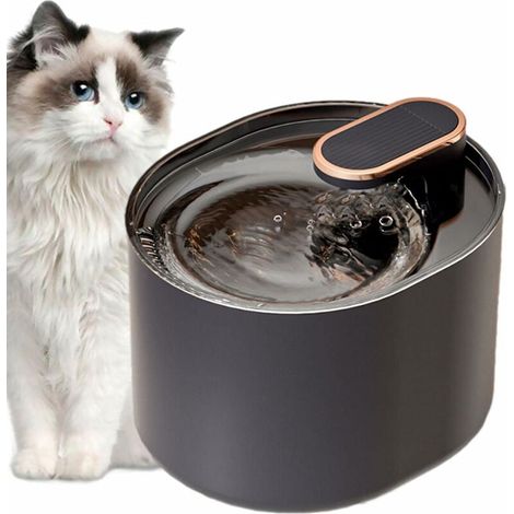 Fontaine pour chat Distributeur d'eau pour chats, paramètres débit d'eau réglables ultra silencieux et d'une filtration tertiaire