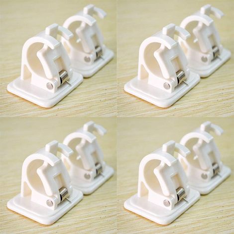 Adhésif Crochets Rideau Canne Support Pôle, Draperie Crochet étuis Rideau Pôle Mural Parenthèses & Fixations Canne Support , pack of 8-Fei Yu (1/5)