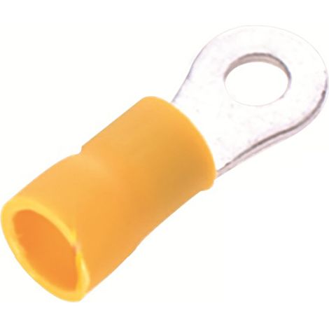 Cosses à œillet RS PRO, Isolé, Jaune, 6mm², 6.5mm, 11mm (1/2)