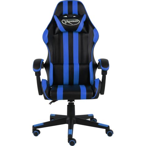 Maison Exclusive - Gaming-Stuhl Schwarz und Blau Kunstleder