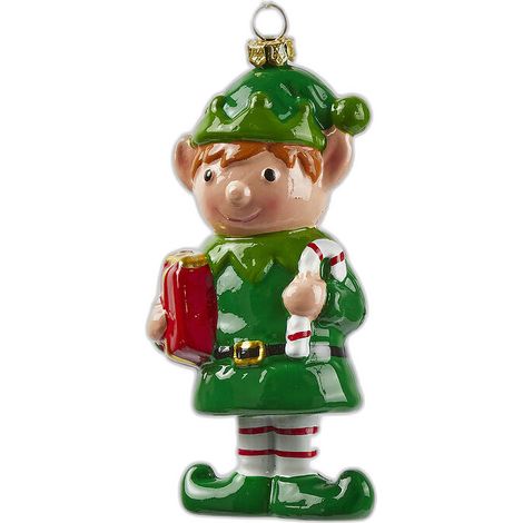 Pendaglio per albero di Natale "Elfo" 4 x 6 x 12,5 cm -Rosso