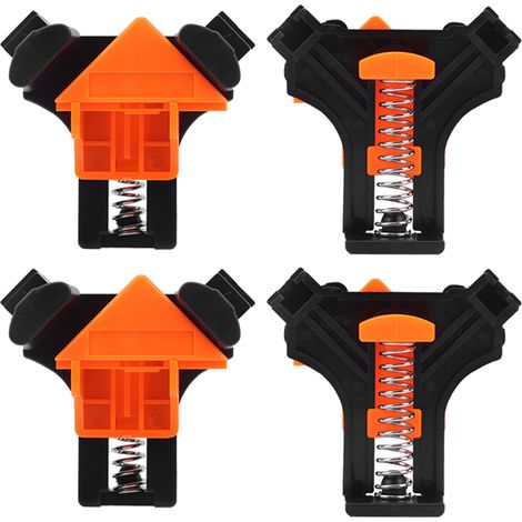 Lot de 4 Pinces d'Angle 90° pour Menuiserie, Serre-joint Réglable pour Soudage et Perçage (1/5)