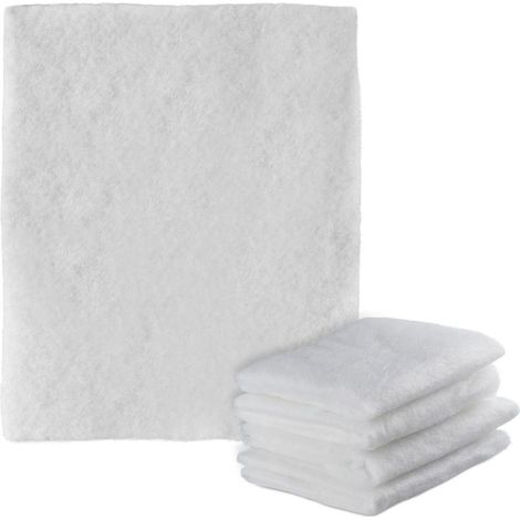 Filtre pour hotte cuisine Lot de 5 filtres anti-graisse Dimensions 47 x 59 cm Tissu non-tissé blanc Découpable pour plusieurs modèles (1/5)