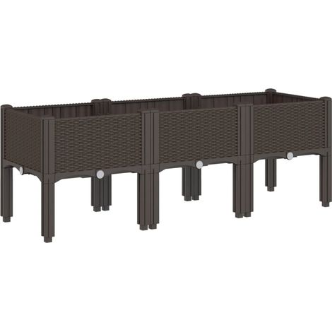 Maison Exclusive - Jardinera con patas PP marrón 120x40x42 cm