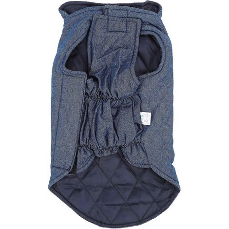 Veste chien classique chaude et confortable, ample, coton anti-UV, vêtement d'automne pour animaux, couleur jean (1/5)
