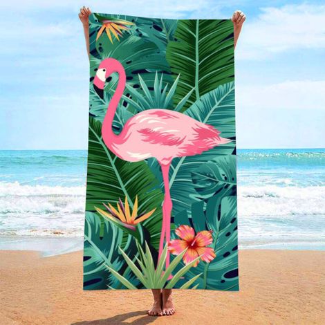 Serviette de plage, serviette de plage en fibres ultra-fines et absorbantes, serviette imprimée, tapis de plage