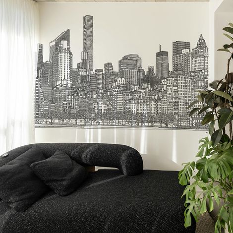 Papier peint panoramique New York Upper East Side, Gris 150 x 250cm (1/5)