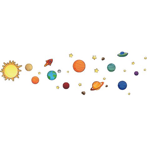 Stickers muraux amovibles à motif de planètes du système solaire, à faire soi-même pour décorer votre intérieur. (1/5)