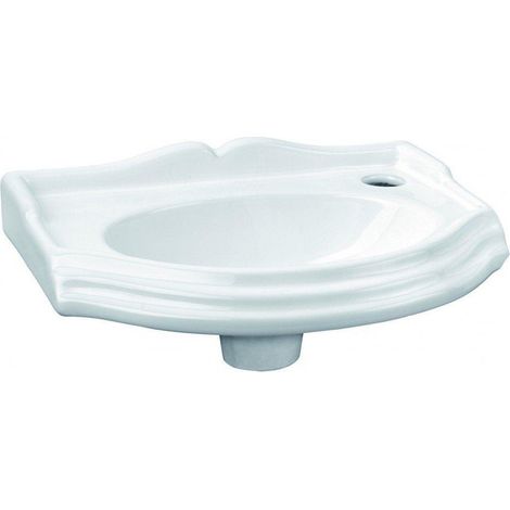 Lave-mains à poser céramique blanc hémisphérique 37,5x28x14cm – Pour espaces restreints – Installation facile – Differnz