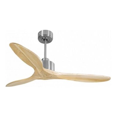 Modulo Slim de Klassfan - Ventilateur de plafond et destratificateur moteur DC chrome et pales bois clair 25 à 40 m²