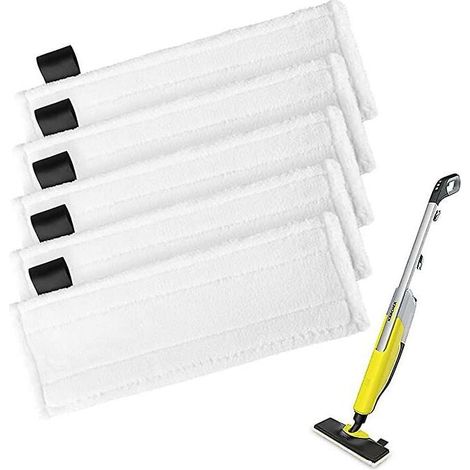Umnuou – Lot de 5 tampons microfibres pour nettoyeur vapeur Karcher EasyFix SC2 SC3 – Lavables et réutilisables – Fixation Velcro – Dimensions 345x115mm