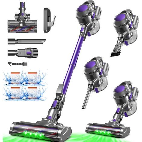 Authmic – Aspirateur balai sans fil 38000 Pa – Autonomie 25-55 min – 520W – Système de filtration 5-en-1 – Brosse LED pour tous types de sols - 20-55min