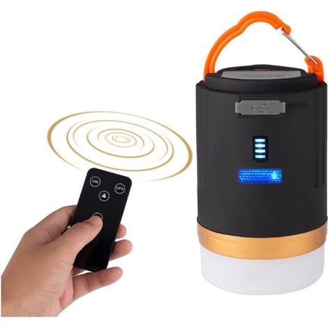Lanterne Camping LED, Télécommande de chargement USB 4800mAh Lampes Rechargeable avec 3 Modes d'Éclairage, Alimentation de Secours, Imperméable Lumières pour Tente, Camping, Pêche, Randonnée