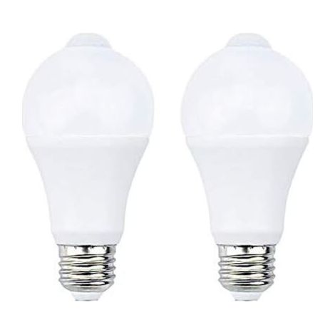 12W E27 PIR Infrarouge Ampoule LED avec Détecteur de Mouvement ON/OFF matiquement A60 220V 700lm équivalent 70W Halogène pour Escalier Couloir Garage（Lot de 2,Blanc Chaud 2700k） (1/4)