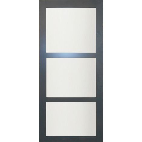 [jamais Utilise] Porte Coulissante Blakeria Ral7016 Vitrée H204 X L83 + Sérrure A Condamnation Gd Menuiseries (1/2)