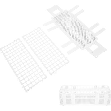 Support de tubes à essai en plastique 5 pièces, 90 trous pour tubes de 13mm, rangement laboratoire (1/5)