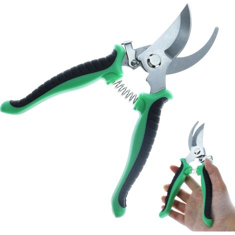 1 Sécateur, Lames acier inoxydable 2CR13, Poignée ergonomique, Gants verts, Coupe branches jardin(Troisième trimestre : Nouveaux produits en septembre) (1/5)