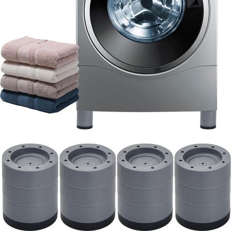 4 Pcs Patin Anti Vibrations Lave Linge Universel, Pied Caoutchouc Antidérapant, Tapis Anti-vibration Machine à Laver Coussinets, Amortisseurs Antivibration pour Machines à Laver et Sèche-Linge (8cm) (1/5)