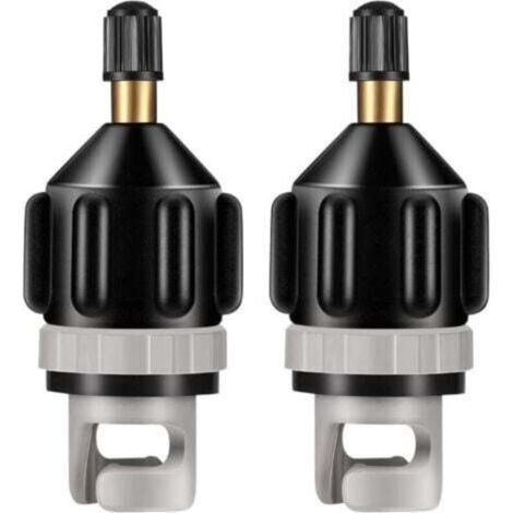 Adaptateur pompe à air 2 pièces pour kayak gonflable, SUP, paddleboard - Convertisseur de valve haute pression, robuste plastique/métal (1/4)