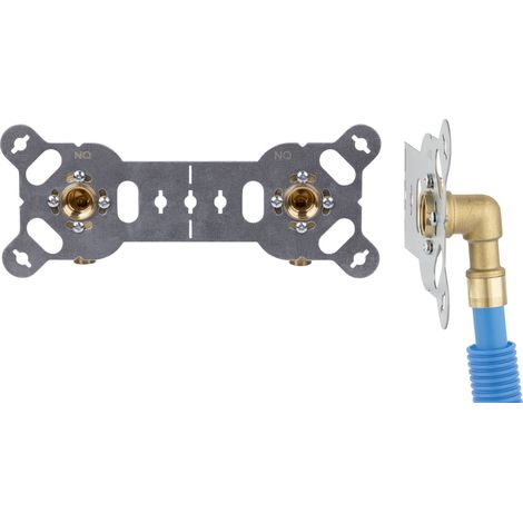 Noyon & Thiebault – Platine sécable PER à glissement Ø16 – Raccord double pour robinet – Raccords pré-montés orientables – Pour tube PER Ø16