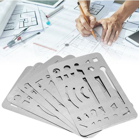 Gomme à dessin multifonctionnelle à 27 trous, planche à dessin et à illustration, gabarit de dessin technique, en acier inoxydable (1/3)