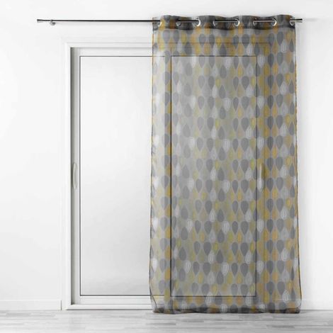 Rideau Voilage "Palpito" 140x240cm Anthracite & Jaune (1/4)