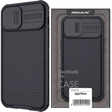 Funda Nillkin CamShield Pro para iPhone 14 Plus con cubierta protectora para la cámara, color negro. (1/5)
