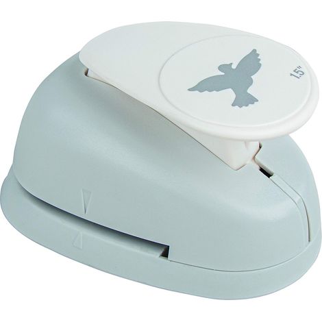 perforatrice fantaisie: colombe, perforeuse papier en plastique, perforatrice scrapbooking idéale pour papier/carton de jusqu à 200 g/m2, à 3,81 cm, (1,5"), blister-LS 1pièce, orange/gris (1/3)