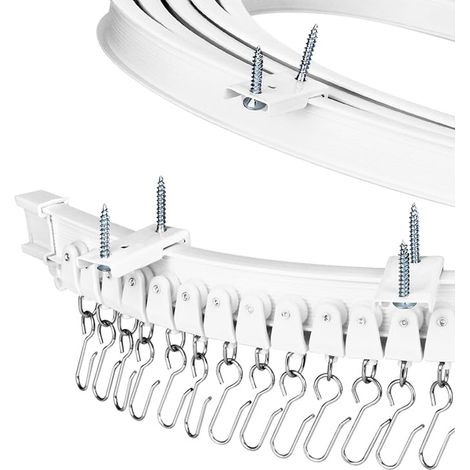 Flexible Ceiling Curtain Rail with Silent Wheels for Room Separation, Bay Windows, Bathroom, Balcony, Office, Hotel, (1/5)