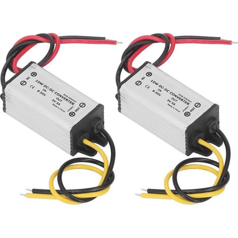 Convertisseur de tension Buck 2 pièces, régulateur DC 8-50V à 5V 3A 15W pour voiture, bateau, Yacht, chemin de fer, Aviation (1/5)
