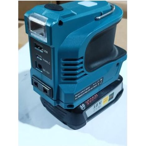 Bosch 18V-Batterie-Wechselrichter, 180W DC 18V auf AC 220V, tragbarer Stromgenerator, Ladegerät mit USB-Anschlüssen, Typ-C- und Netzsteckdose (1/3)