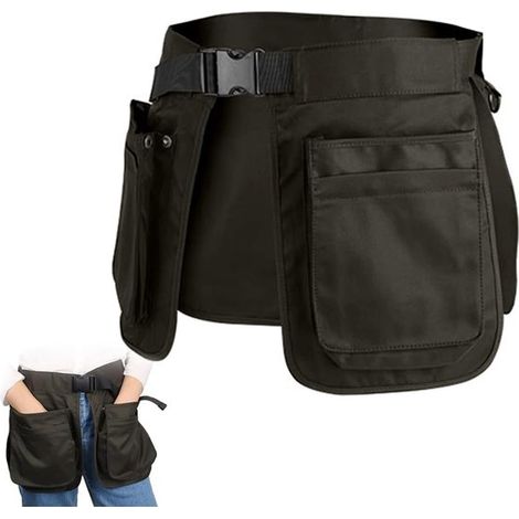 Grembiule da addestratore cinofilo con 6 tasche - Regolabile - Resistente - Grembiule da lavoro di grandi dimensioni - Per addestramento animali, giardinaggio e toelettatura (Verde scuro) (1/5)