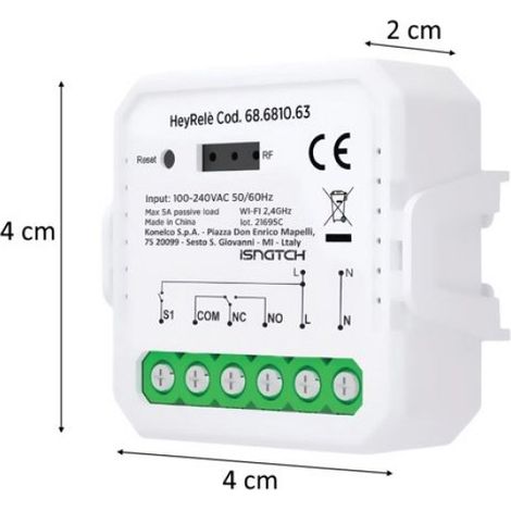 Module Relais Wifi - Contact Sec NO NC - Automatisation Maison Connectée - Application Mobile - Rail Din Boîte Électrique - 1 Pièce (1/4)