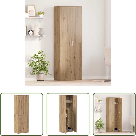 vidaXL Holzwerkstoff -  Highboard Eiche handwerklich 60 x 35 x 180 cm Holzwerkstoff (1/5)