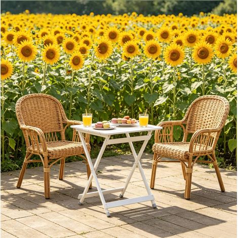Table pliante de camping en aluminium avec pieds antidérapants, 50,5 x 46,5 x 60 cm, argent (1/5)