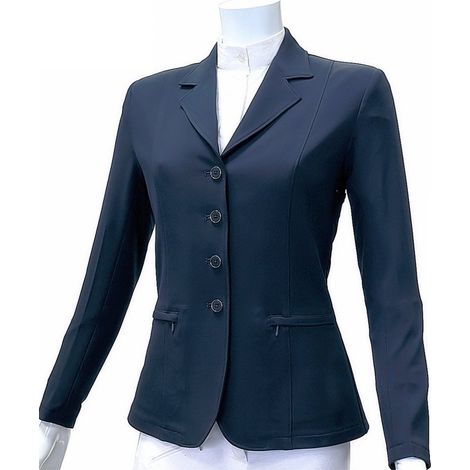 S, nero: Veste de compétition à coupe étroite pour femme en tissu stretch