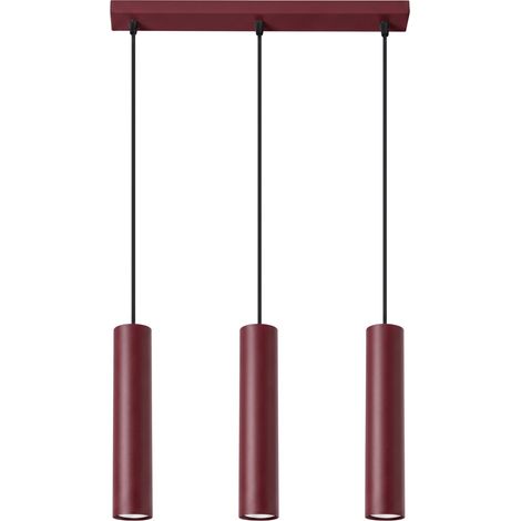 Pendelleuchten Lagos burgund 3xGU10 45cm Stahl Sollux (1/5)