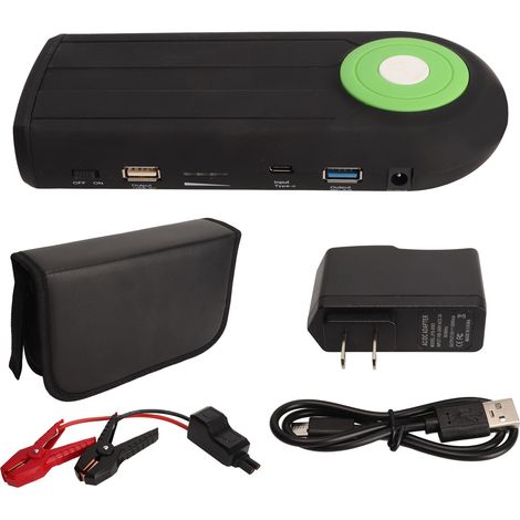 Batterie de démarrage 12V 1000A crête 12000mAh, bloc d'alimentation portable avec lampe LED SOS, fonction POS, chargeur secteur 100-240V prise US (1/5)