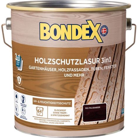 Bondex Holzschutzlasur 3in1 4 L rio-palisander Holzschutzlasur (1/3)